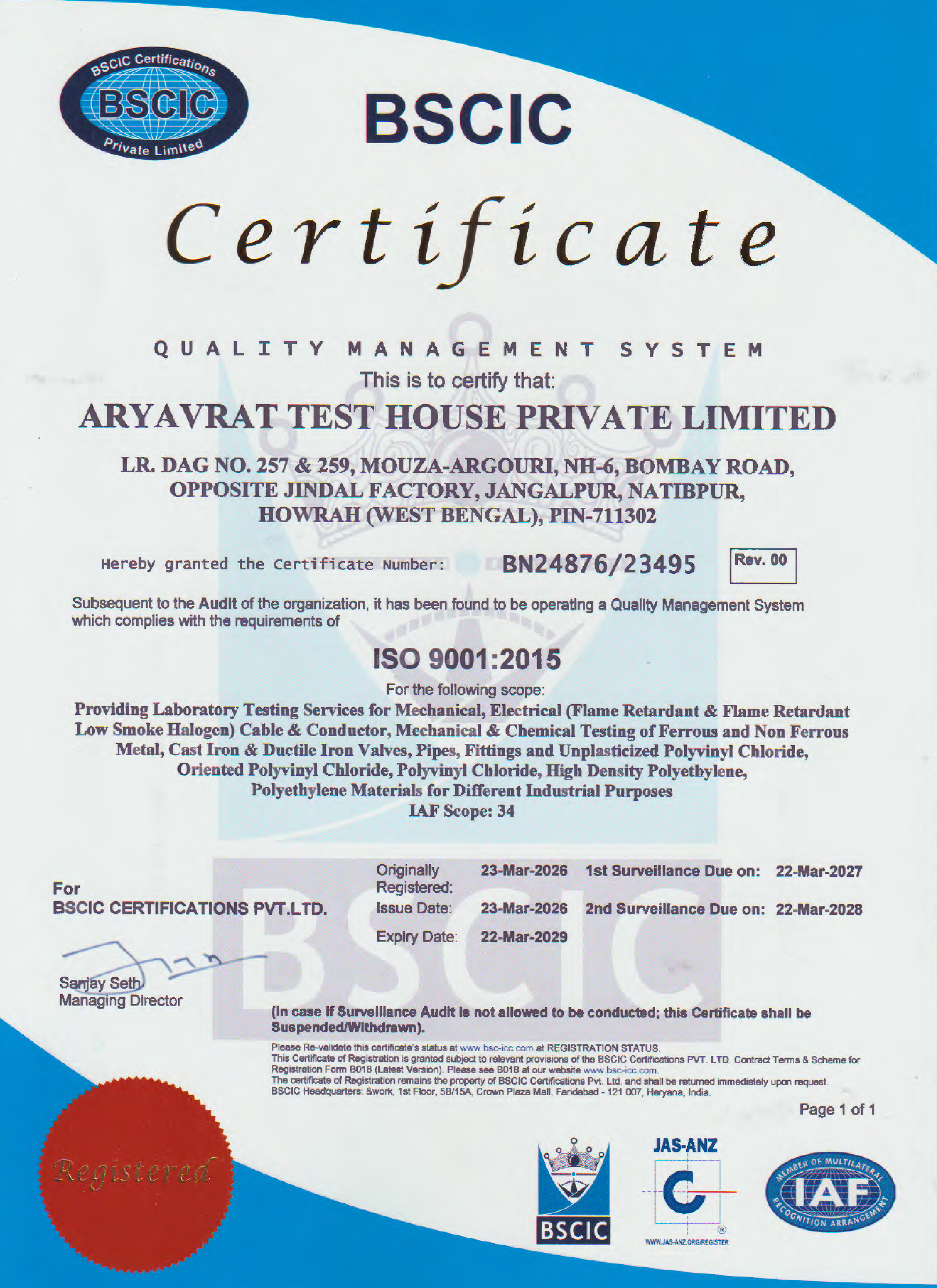 Certificate PDF